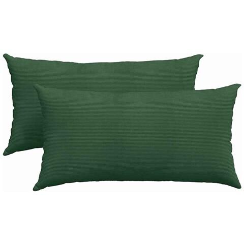 Cuscini da Divano 2 pcs Verde Scuro 80 x 40 cm Tessuto in Cords - Foto 1