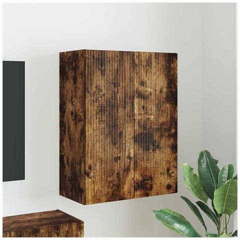 Mobile TV da parete Rovere fumé 59,5 x 31 x 80 cm - Foto 2