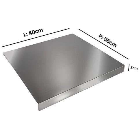 Tagliere Spianatoia Con Tarocco E Mattarello In Acciaio Inox Per Uso Alimentare - Varie Misure - Profondità 55 (l40 X P55 X 3cm) - Foto 6