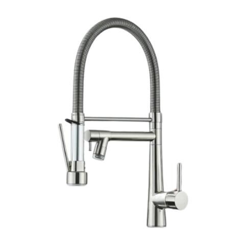 Rubinetto per lavello da cucina, Blackswan, tipo M354, modello nichelato, con LED e doccia mobile, misura 49 cm - Foto 1