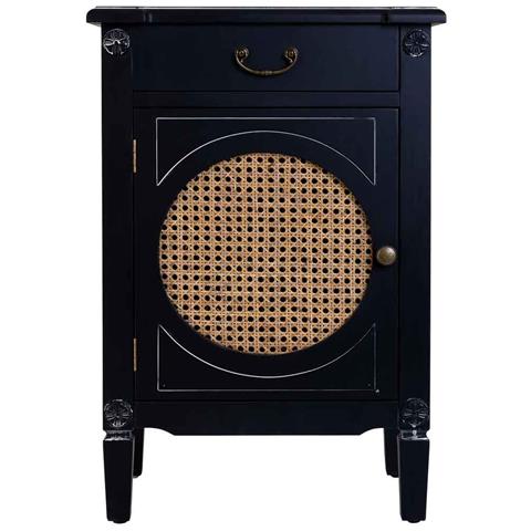 Tavolino In Legno Laccato Nero Con Griglia 46x36x68h Cm - Foto 2
