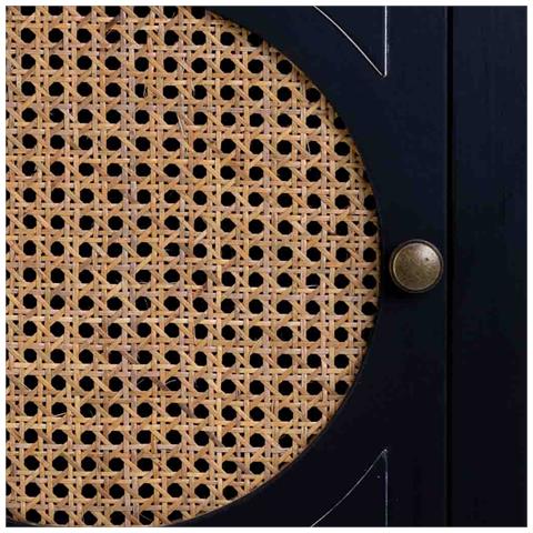 Tavolino In Legno Laccato Nero Con Griglia 46x36x68h Cm - Foto 8