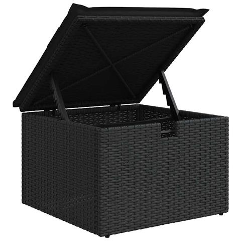 Set Divano da Giardino con cuscino 6 pcs Nero polyrattan - Foto 9