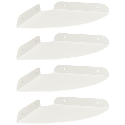 Mensola sospesa con lo scaffale 4 pcs Bianco 18 x 18 x 2 cm - Foto 1