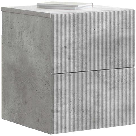 Mobiletto da notte a muro Grigio Cemento 33 x 34,5 x 40 cm - Foto 2