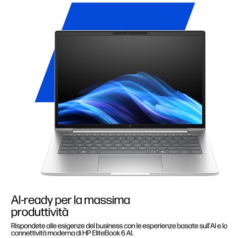 EliteBook 6 G1i 14 AI PC Intel Core Ultra 5 235U Computer portatile 35,6 cm (14") WUXGA 16 GB DDR5-SDRAM 512 GB SSD Wi-Fi 6E (802.11ax) Windows 11 Pro Argento - Foto 2