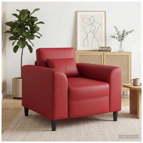 Poltrona Rosso Vino Similpelle - Foto 2