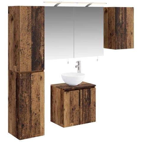 Set di Armadi da Bagno 5 pcs Legno antico 50 x 14,5 x 70 cm - Foto 1