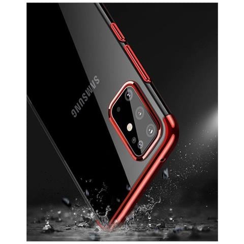 Custodia In Tpu Gel Con Cornice Galvanica Trasparente Per Samsung Galaxy A72 4g, Colore Nero. - Foto 1