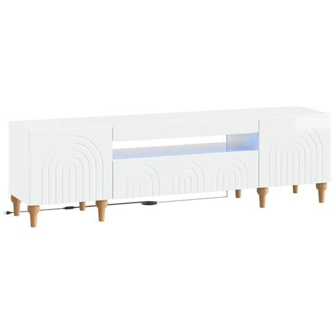 Mobile TV LED Bianco Lucido Legno ingegnerizzato - Foto 1