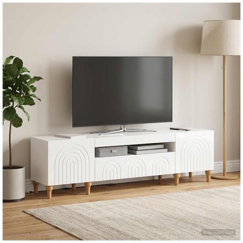 Mobile TV LED Bianco Lucido Legno ingegnerizzato - Foto 2