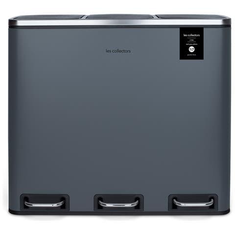 Pattumiera A Pedale, 54 L, 3 Scomparti 18l, Grigio Scuro - Foto 1
