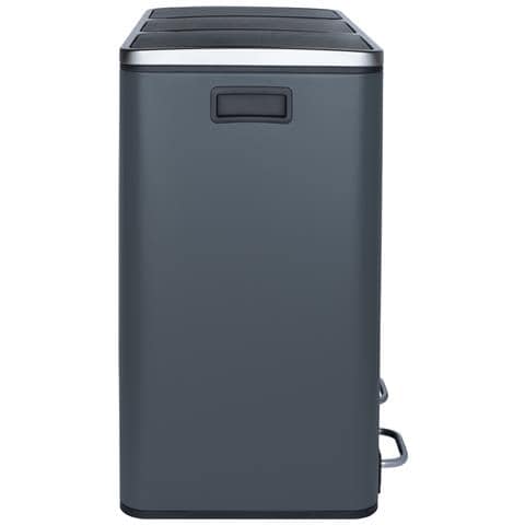 Pattumiera A Pedale, 54 L, 3 Scomparti 18l, Grigio Scuro - Foto 5