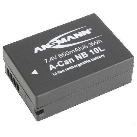 Batteria Ricaricabile A-Can NB 10L per Fotocamera Digitale Nera 850 mAh / 6.3 Wh 7.4 V Litio-Ion 1400-0024 - Foto 1