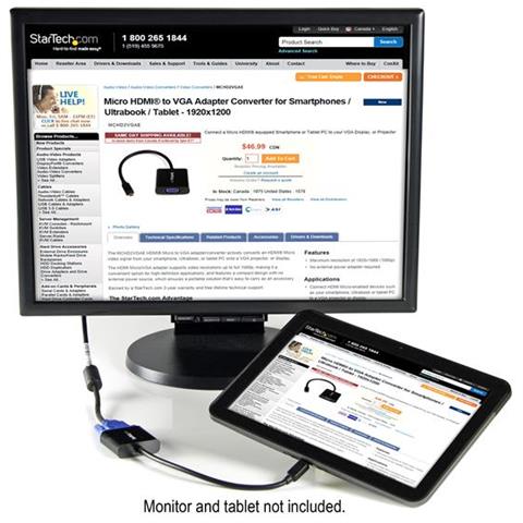 Adattatore convertitore Micro HDMI a VGA per smartphone / ultrabook / tablet - 1920x1080 - Foto 2