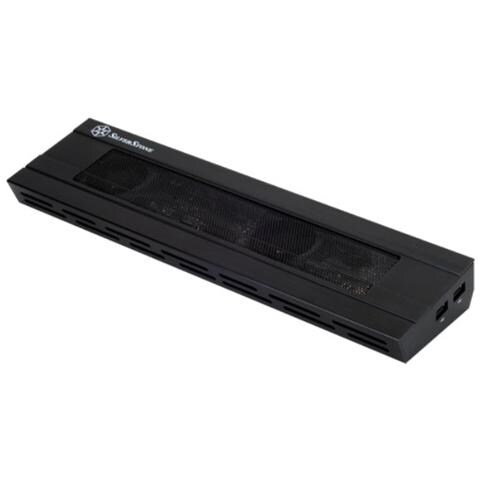 SST-NB02B SST-NB02B Noble Breeze Aluminium Notebook Cooler with 10/100 Base-T- (RJ-45) Connector, Audio, Microfon, 5x USB 2.0 as well as Charger for Mobile Phone, black - Foto 2