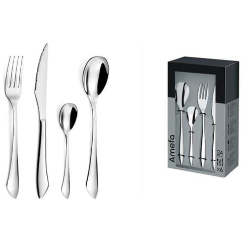 645600 af01 c40 istinto Servizio Di Posate 24 pezzi - cofanetto 6 persone, Acciaio Inossidabile, Finitura Lucida, 13,7 x 7 x 26,5 cm - Foto 1