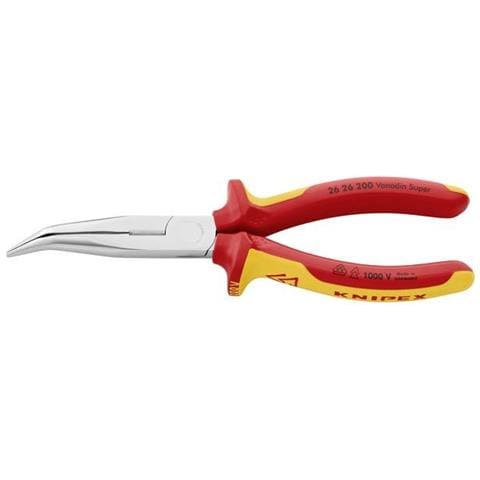 26 26 200 Pinza per Meccanica a Becchi Mezzotondi con Tronchese, Collaudati VDE 200 mm, Cromato, 8 - Foto 1