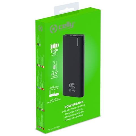 Powerbank Dual 5.000 mAh per Tablet, Lettori MP3, Navigatori GPS, Auricolari Nero / Grigio - Foto 3