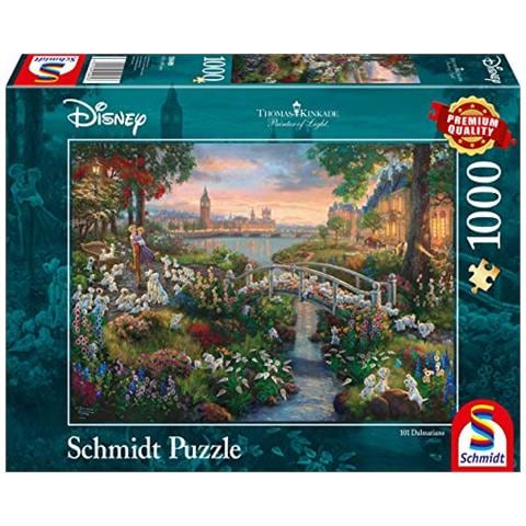 Schmidt Spiele- Thomas Kinkade Disney 101 Dalmata Puzzle 1000 Pezzi Multicolore 59489 - Foto 1