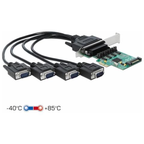 Pci Express Card To 4 X Serial Rs-232 With Voltage Supply - Serieller Adapter - Pcie Low-profile - Rs-232 X 4 - Grn (89938)  - Foto 2
