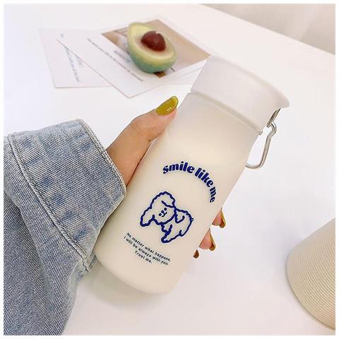 HTN (una Glassata) Tazza D'acqua Studentessa Studentessa Versione Coreana Della Rete Rossa Casual Tazza Di Plastica Semplice Smerigliata Simpatico Cartone Animato Cartone Animato Bottiglia D'acqua Ad Alto Valore