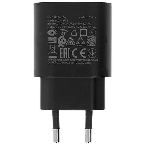 Caricabatterie Originale Da Parete Per Casa Usb Ad-18we 18w Black Bulk - Foto 1