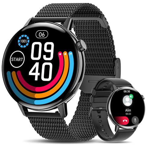 Smartwatch Jugeman Con Schermo Touch HD – Cardiofrequenzimetro E Monitoraggio Del Sonno, Per Uomo E Donna