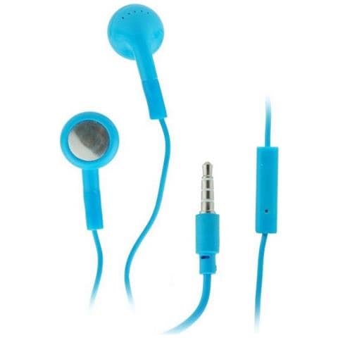 Auricolare Stereo Jack 3.5mm Universale Con Microfono Blu Per Android Ios Iphone Microsoft - Foto 1