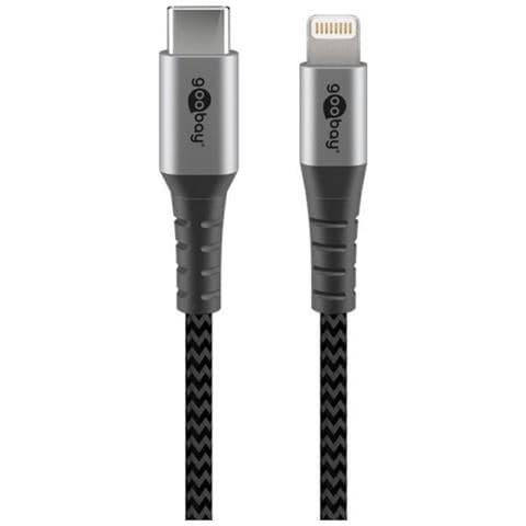 Goobay 49270 Cavo Usb 0,5 M Usb C Lightning Nero, Grigio - Foto 1