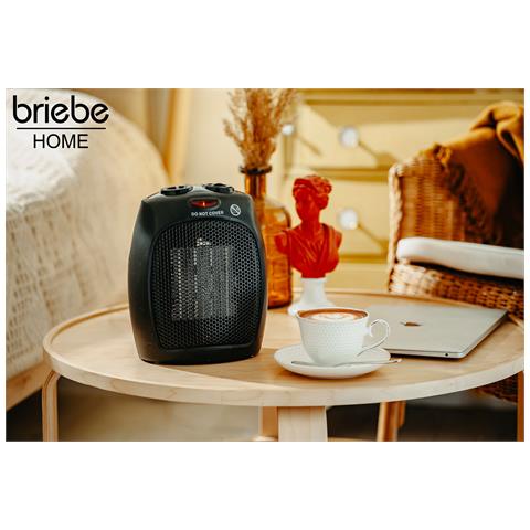 Briebe Ht1128 Termoventilatore Ceramico Riscaldatore Elettrico  Aria Calda / Freddo 2 Livelli 1500w Nero - Foto 7