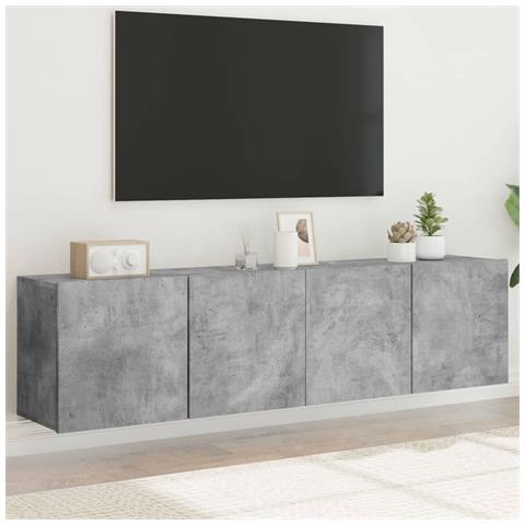 Mobili Tv A Parete 2pz Grigio Cemento 80x30x41 Cm - Foto 1
