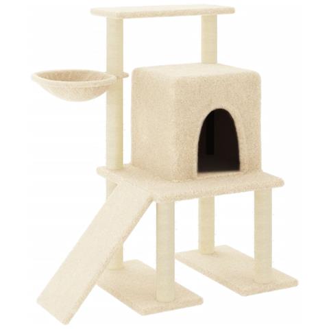 Albero Per Gatti Con Tiragraffi In Sisal Crema 96,5 Cm - Foto 1