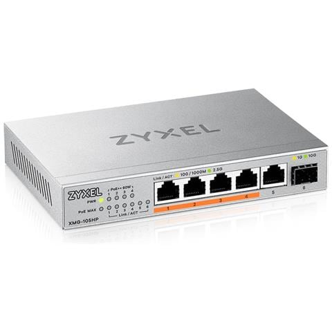 XMG-105HP Non gestito 2.5G Ethernet (100/1000/2500) Supporto Power over Ethernet (PoE) Argento - Foto 1