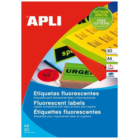 Adesivi /etichette Apli Circolare Giallo A4 Ø 60 Mm 20 Foglie - Foto 1