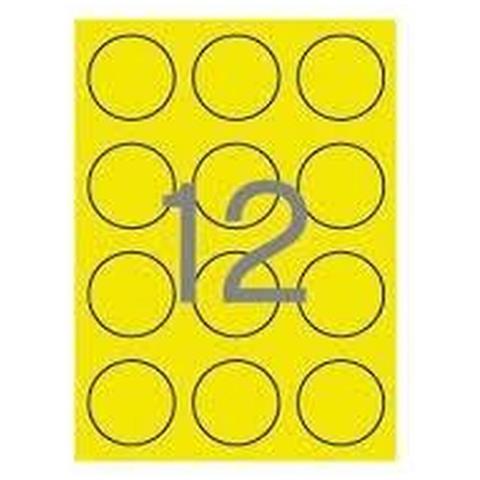 Adesivi /etichette Apli Circolare Giallo A4 Ø 60 Mm 20 Foglie - Foto 2