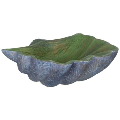 Centrotavola Conchiglia Verde Grigio 35 X 28 X 12 Cm - Foto 1