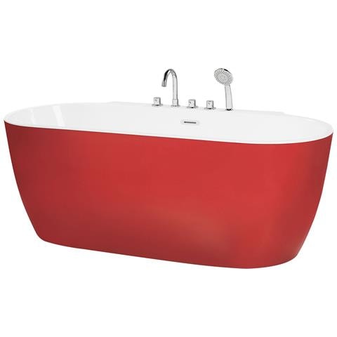 Vasca Da Bagno Freestanding Rotso 170 X 80 Cm Rosso - Foto 8