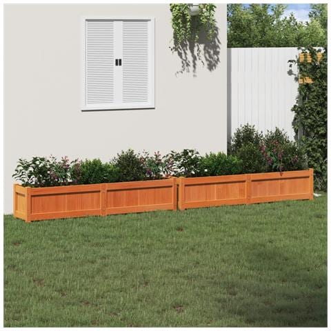 Fioriere Da Giardino 2pz Marrone Cera Legno Massello Di Pino - Foto 3