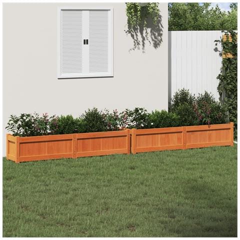 Fioriere Da Giardino 2pz Marrone Cera Legno Massello Di Pino - Foto 1