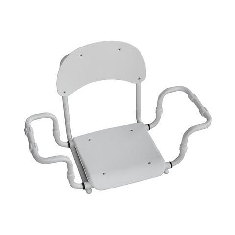 Sedile Per Vasca Polipropilene Regolabile Con Schienale Telaio Bianco Bianco - Foto 1