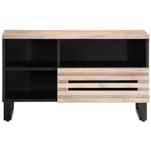 Mobile Porta Tv 80x34x46 Cm In Legno Massello Di Mango - Foto 2