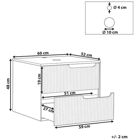 Mobile Lavabo A Parete Quintela 60 Cm Nero - Foto 7