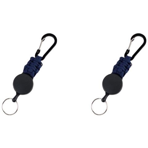 Portachiavi Retrattile Con Clip Da Cintura, Confezione Da 2 Navyblue - Foto 1