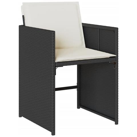 Set da Pranzo da Giardino 9 pz con Cuscini Nero in Polyrattan - Foto 10