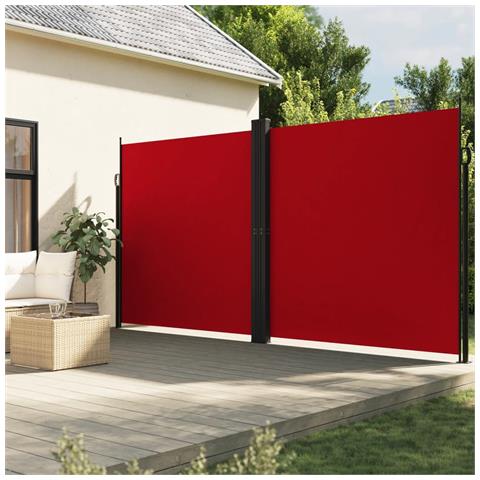 Tenda Da Sole Laterale Retrattile Rossa 200x600 Cm - Foto 1