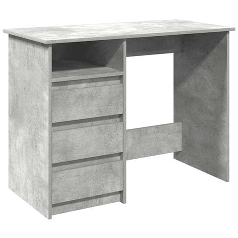 Scrivania Grigio Cemento 102x50x75 Cm In Legno Multistrato - Foto 2