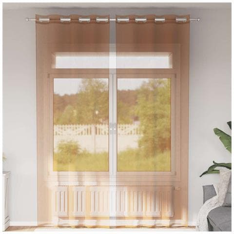 Tende In Voile Con Occhielli 2 Pz Terracotta - Foto 1