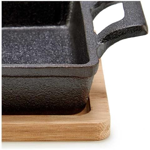 Vassoio Ghisa Quadrato Peq Band Bamboo 14*19*5 Cm 19x14x5 Cm. Colore Nero - Foto 2