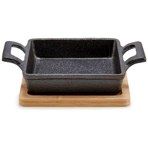 Vassoio Ghisa Quadrato Peq Band Bamboo 14*19*5 Cm 19x14x5 Cm. Colore Nero - Foto 1